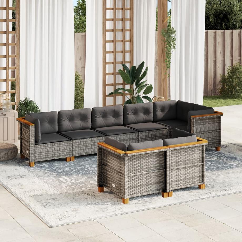 VidaXL set divano da giardino Polirattan  