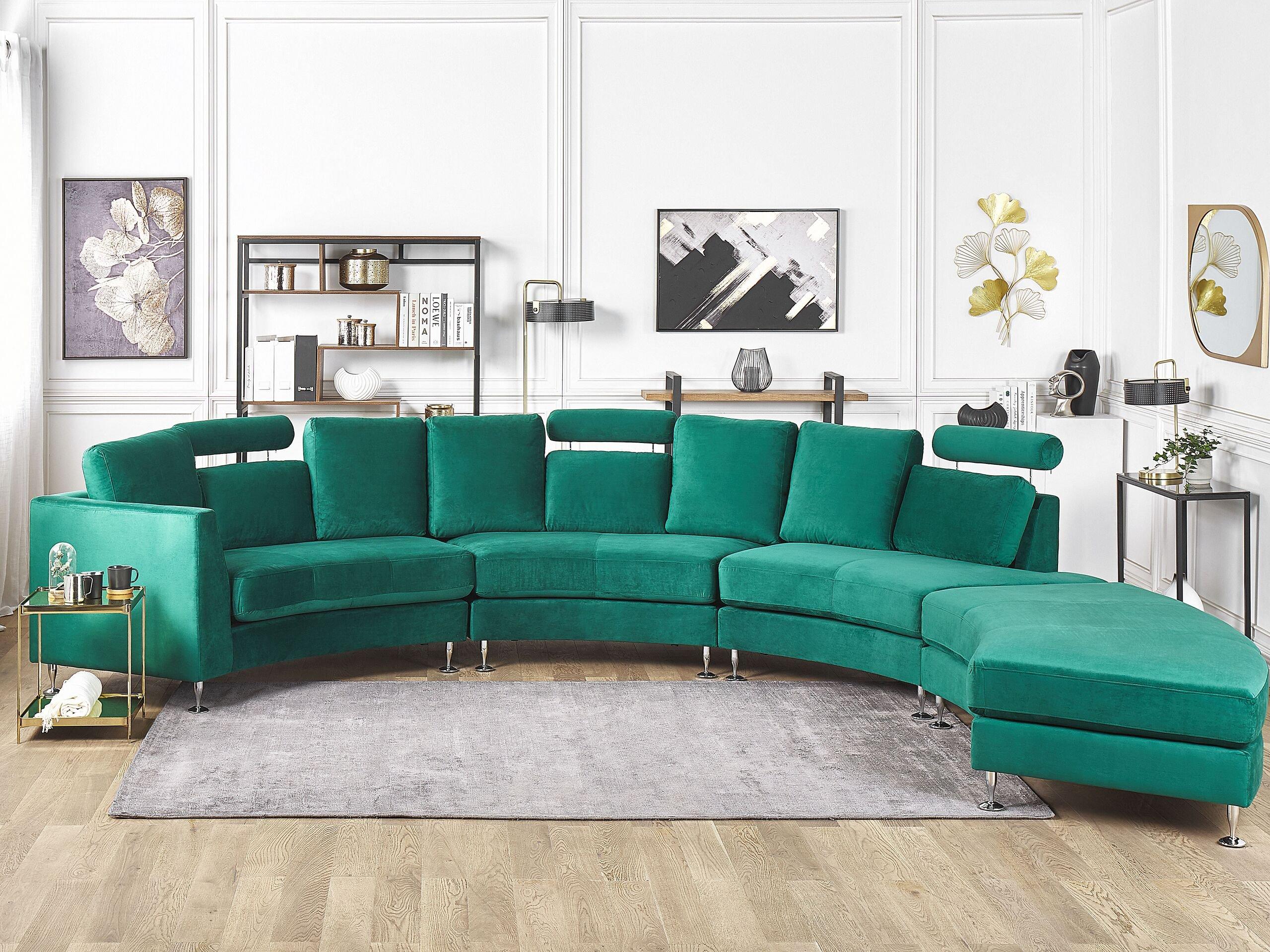 Beliani Halbrundes Sofa aus Samtstoff Modern ROTUNDE  