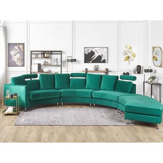 Beliani Halbrundes Sofa aus Samtstoff Modern ROTUNDE  