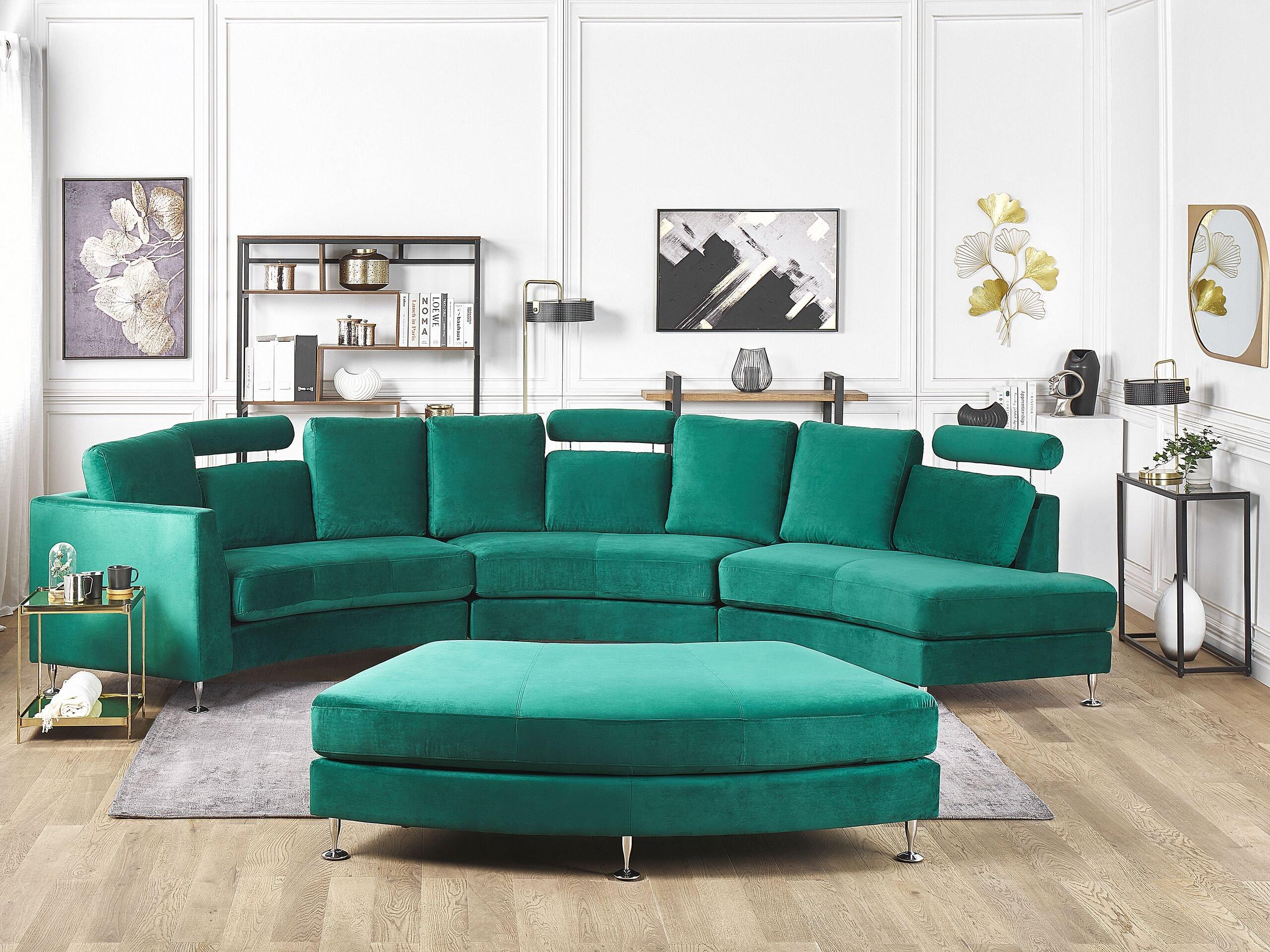 Beliani Halbrundes Sofa aus Samtstoff Modern ROTUNDE  