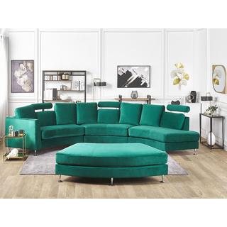 Beliani Halbrundes Sofa aus Samtstoff Modern ROTUNDE  