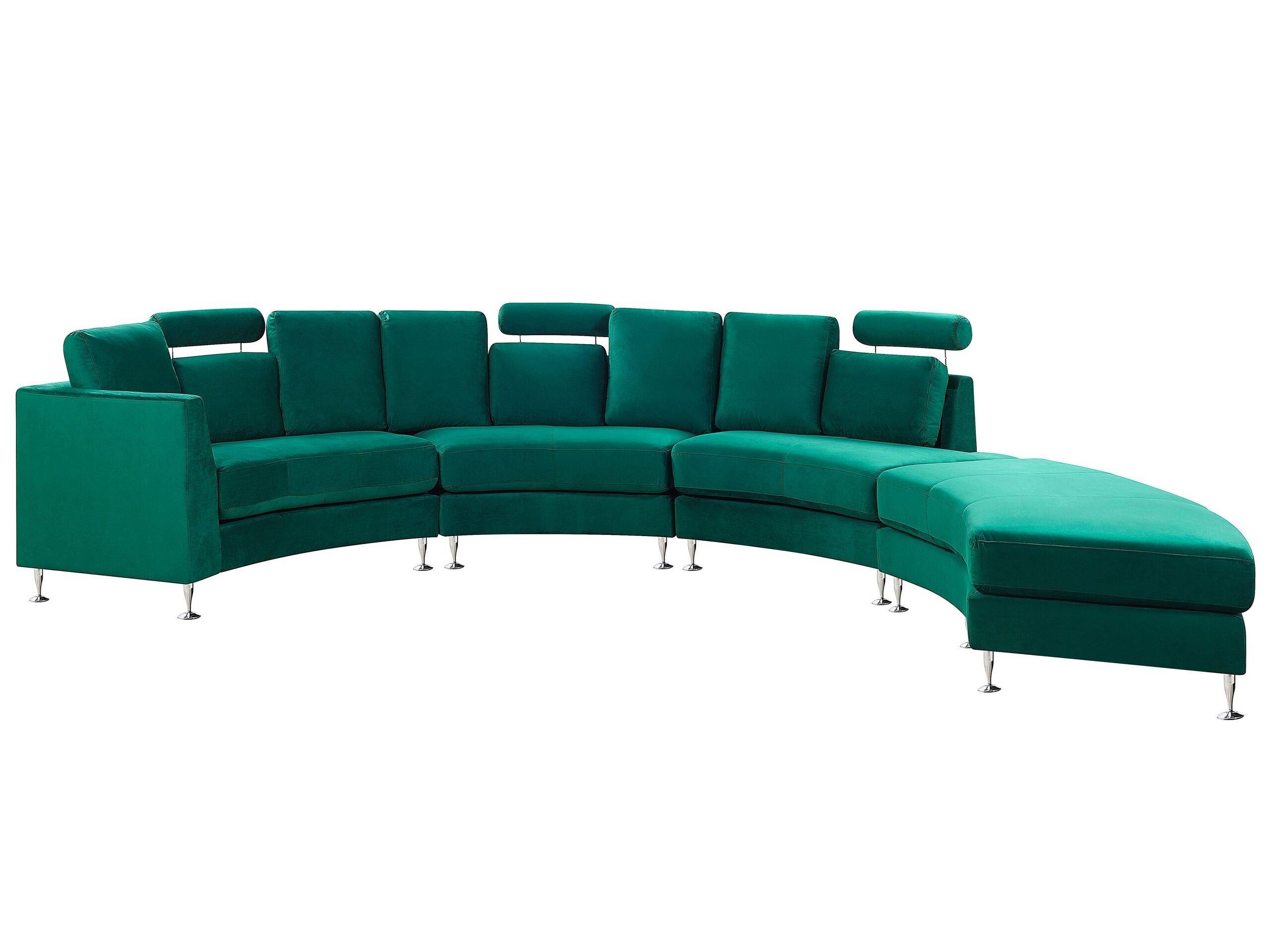 Beliani Halbrundes Sofa aus Samtstoff Modern ROTUNDE  