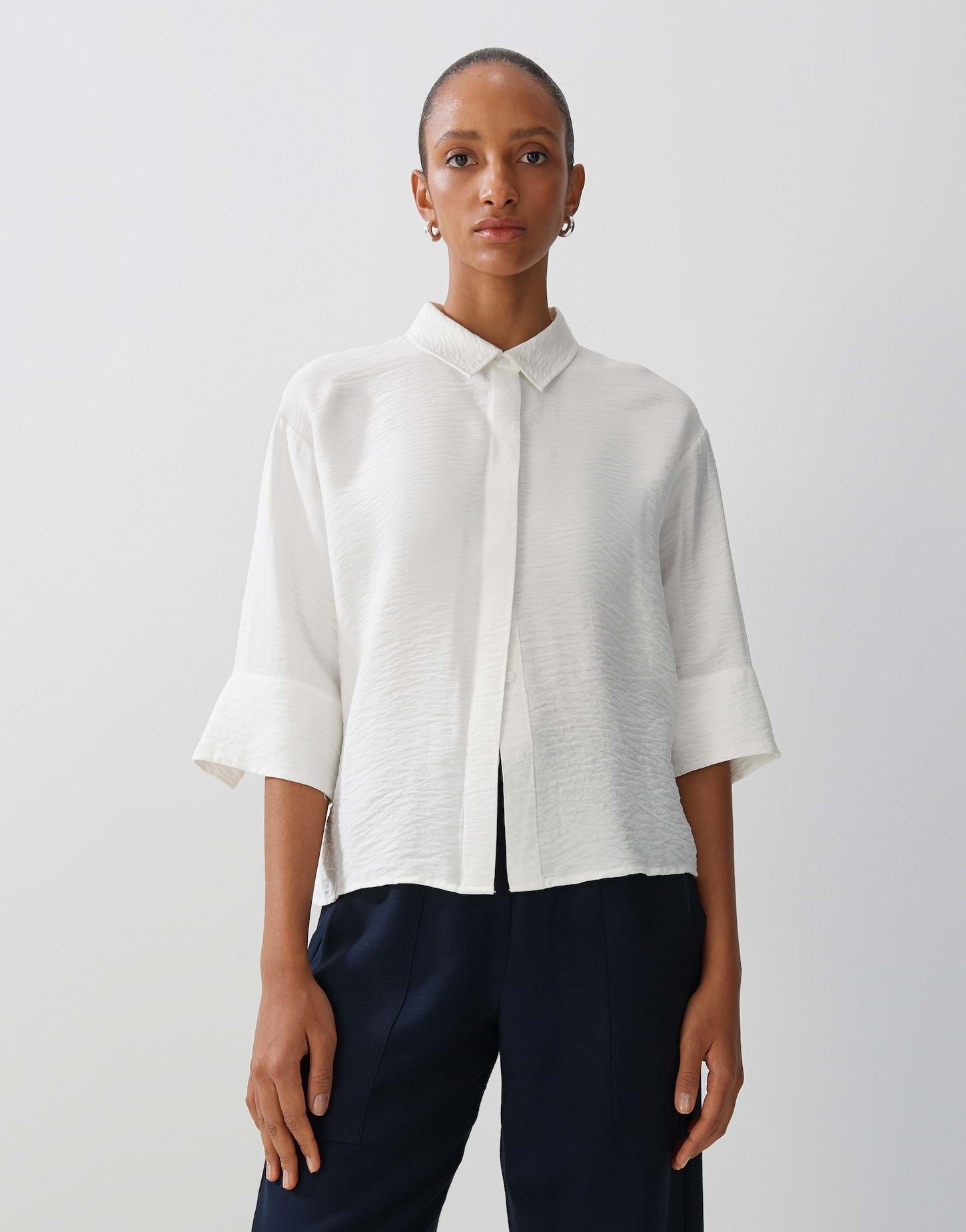 Image of Bluse Zesi Gerade Damen Elfenbein M