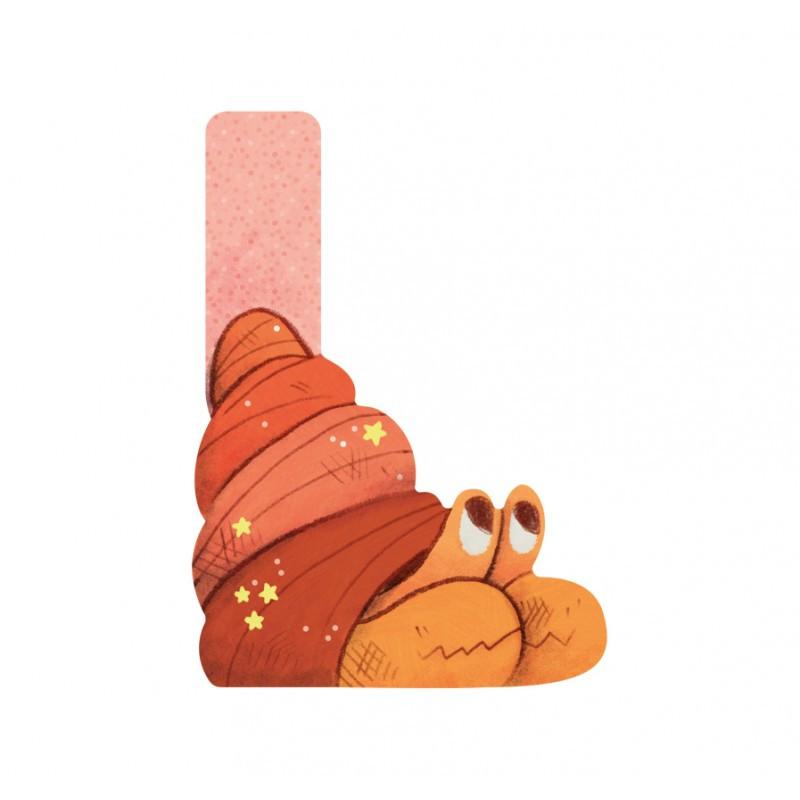 Moulin Roty Holzbuchstaben L rosa L'alphabet  