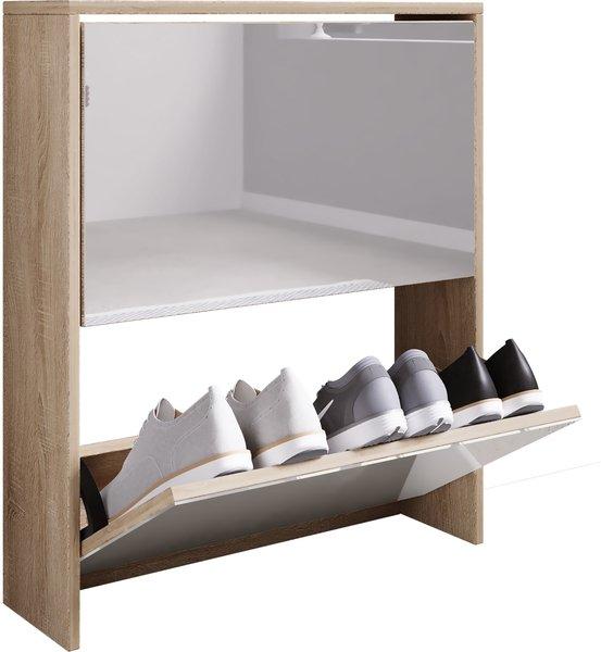 VCM Armoire à chaussures en bois Commode à chaussures Étagère à chaussures Miroir Stido L  