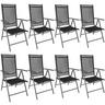 Tectake Lot de 8 chaises de jardin pliantes  
