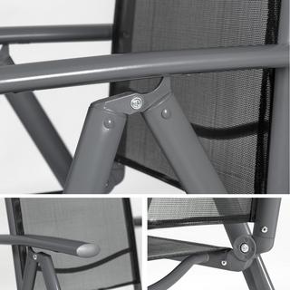 Tectake 8 sedie da giardino in alluminio pieghevoli  