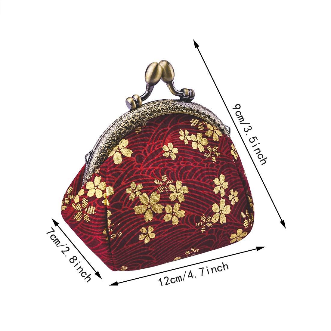 Only-bags.store Portamonete floreale con chiusura a clip  