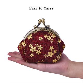 Only-bags.store Portamonete floreale con chiusura a clip  