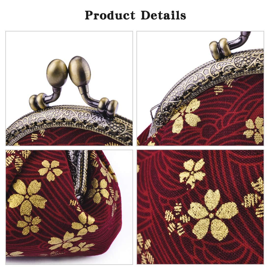 Only-bags.store Portamonete floreale con chiusura a clip  