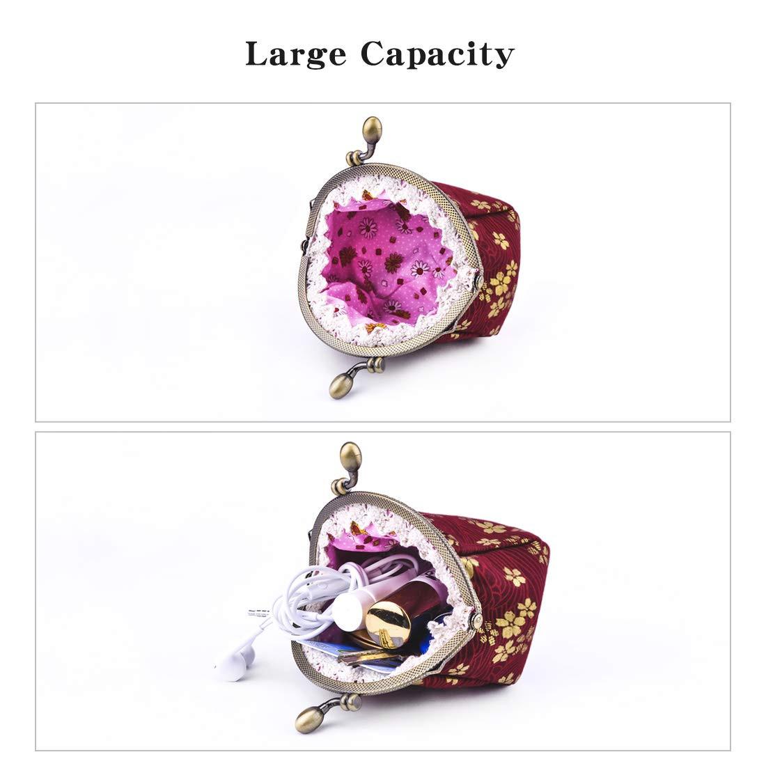 Only-bags.store Portamonete floreale con chiusura a clip  