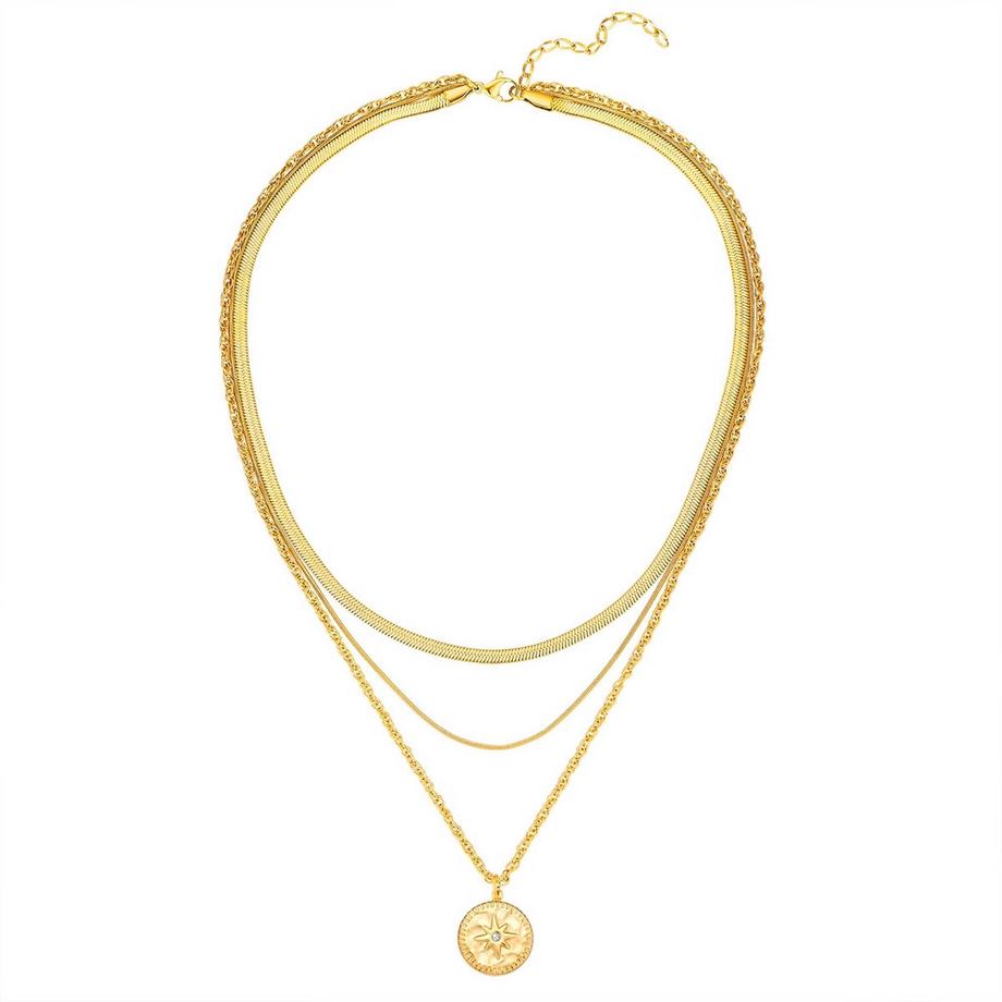 Yokoamii  Kette mit Anhänger Edelstahl gelbgold 