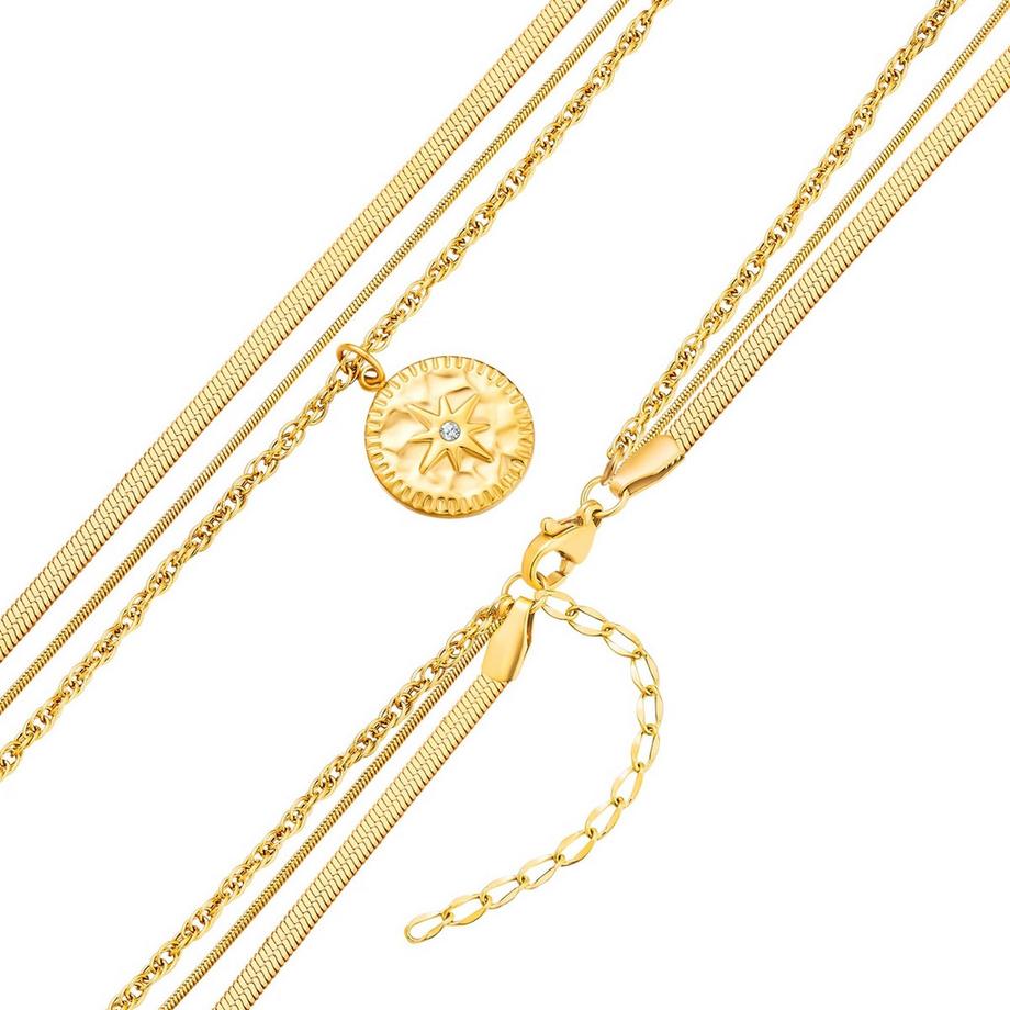 Yokoamii  Kette mit Anhänger Edelstahl gelbgold 