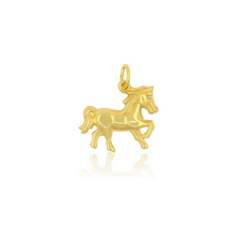 MUAU Schmuck  Pendentif cheval en or jaune 750, 21x19mm 