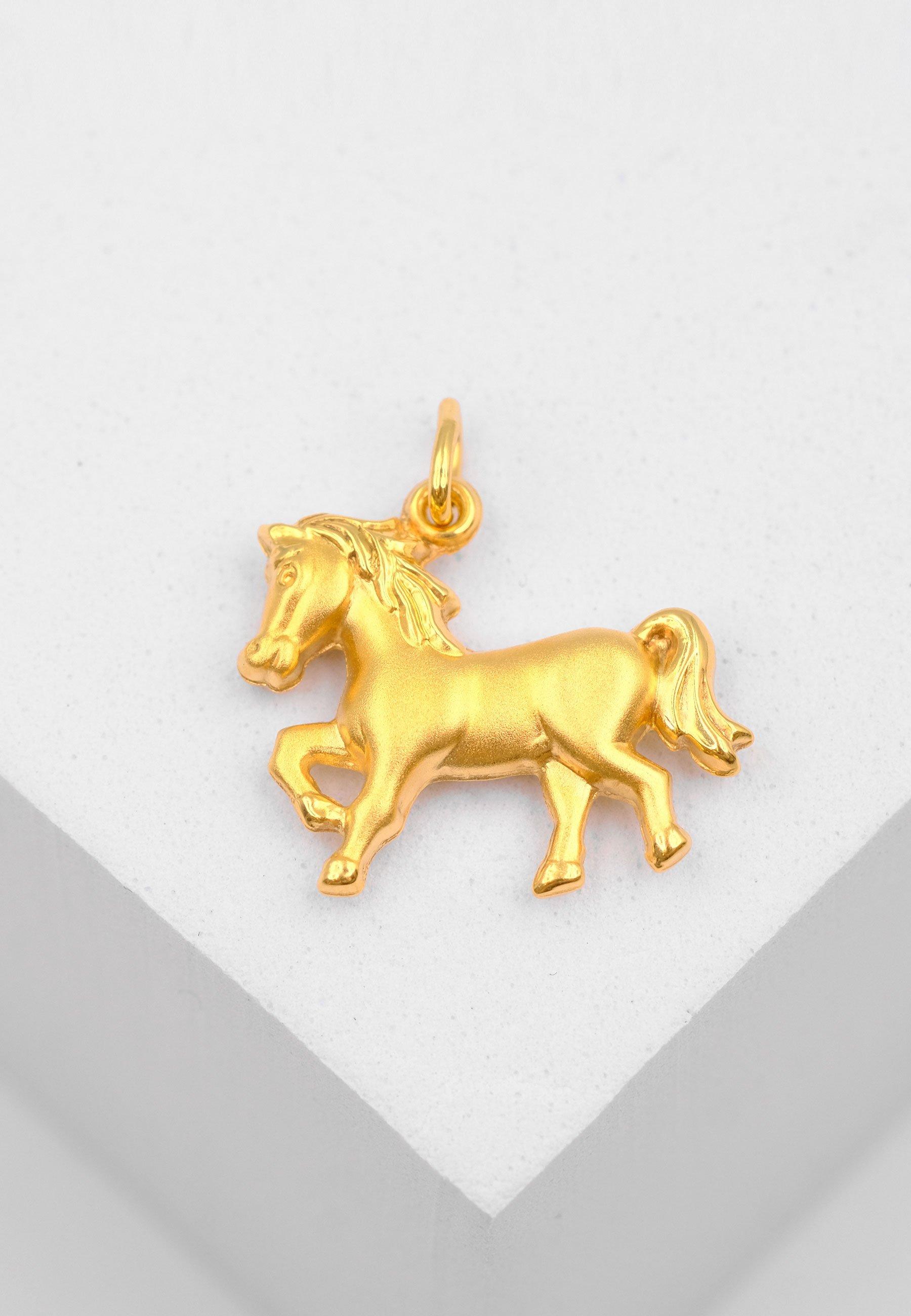 MUAU Schmuck  Pendentif cheval en or jaune 750, 21x19mm 