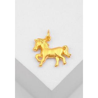 MUAU Schmuck  Pendentif cheval en or jaune 750, 21x19mm 