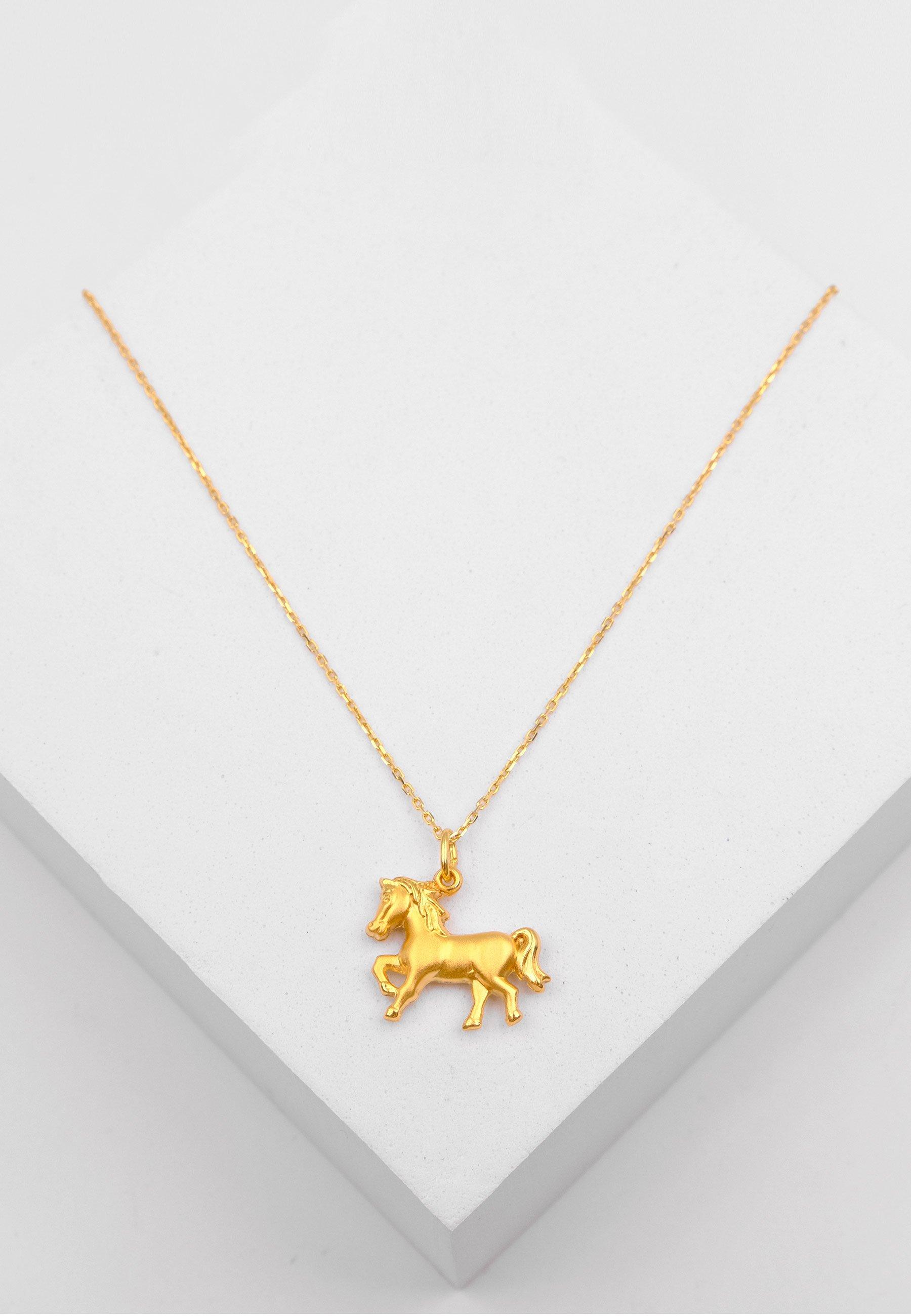 MUAU Schmuck  Pendentif cheval en or jaune 750, 21x19mm 