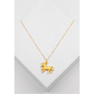 MUAU Schmuck  Pendentif cheval en or jaune 750, 21x19mm 