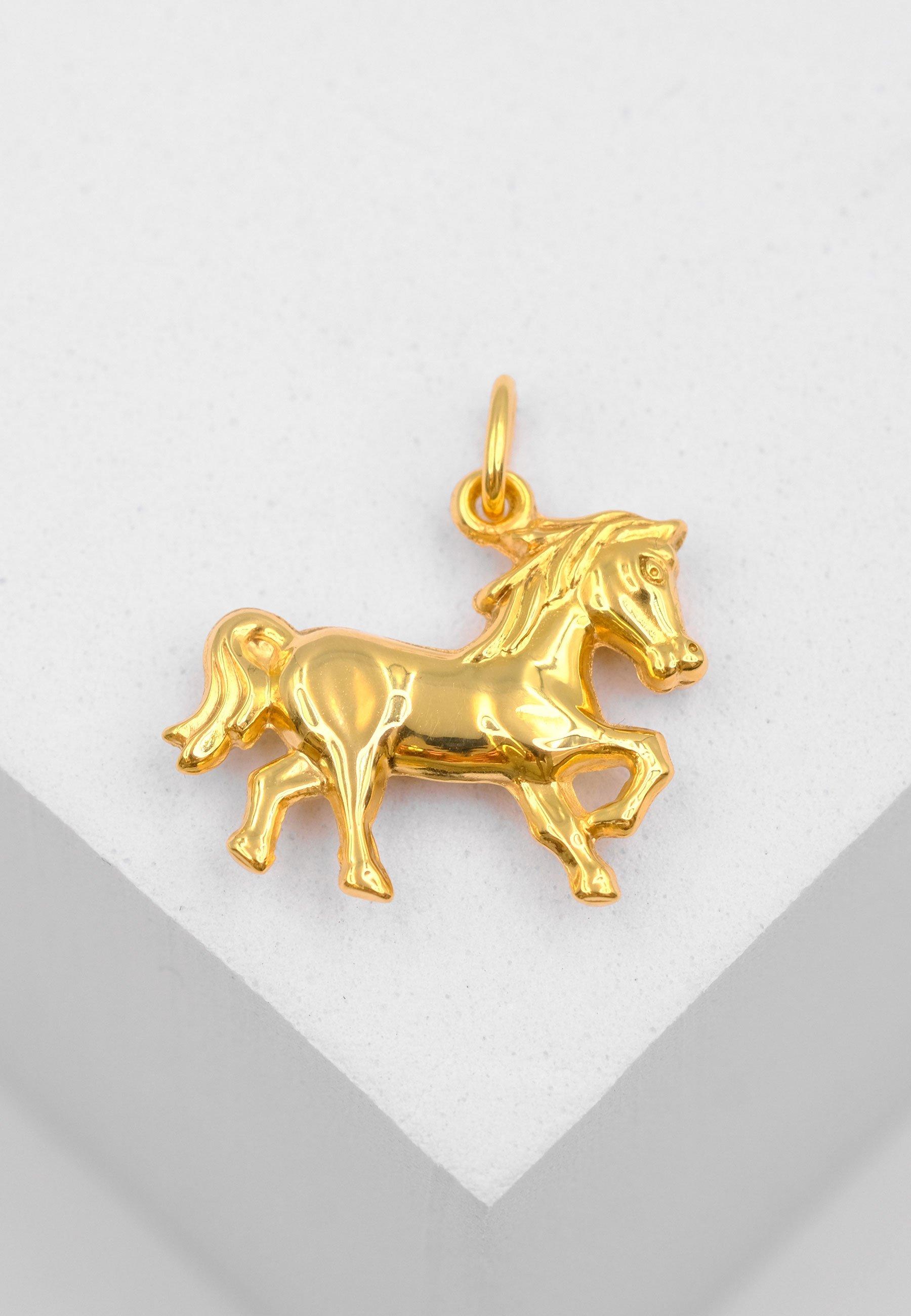 MUAU Schmuck  Pendentif cheval en or jaune 750, 21x19mm 