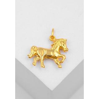 MUAU Schmuck  Pendentif cheval en or jaune 750, 21x19mm 