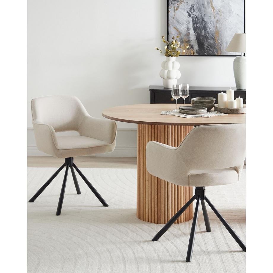 Beliani Set di 2 sedie da pranzo en Tessuto Retrò LOURES  