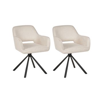 Set di 2 sedie da pranzo en Tessuto Retrò LOURES