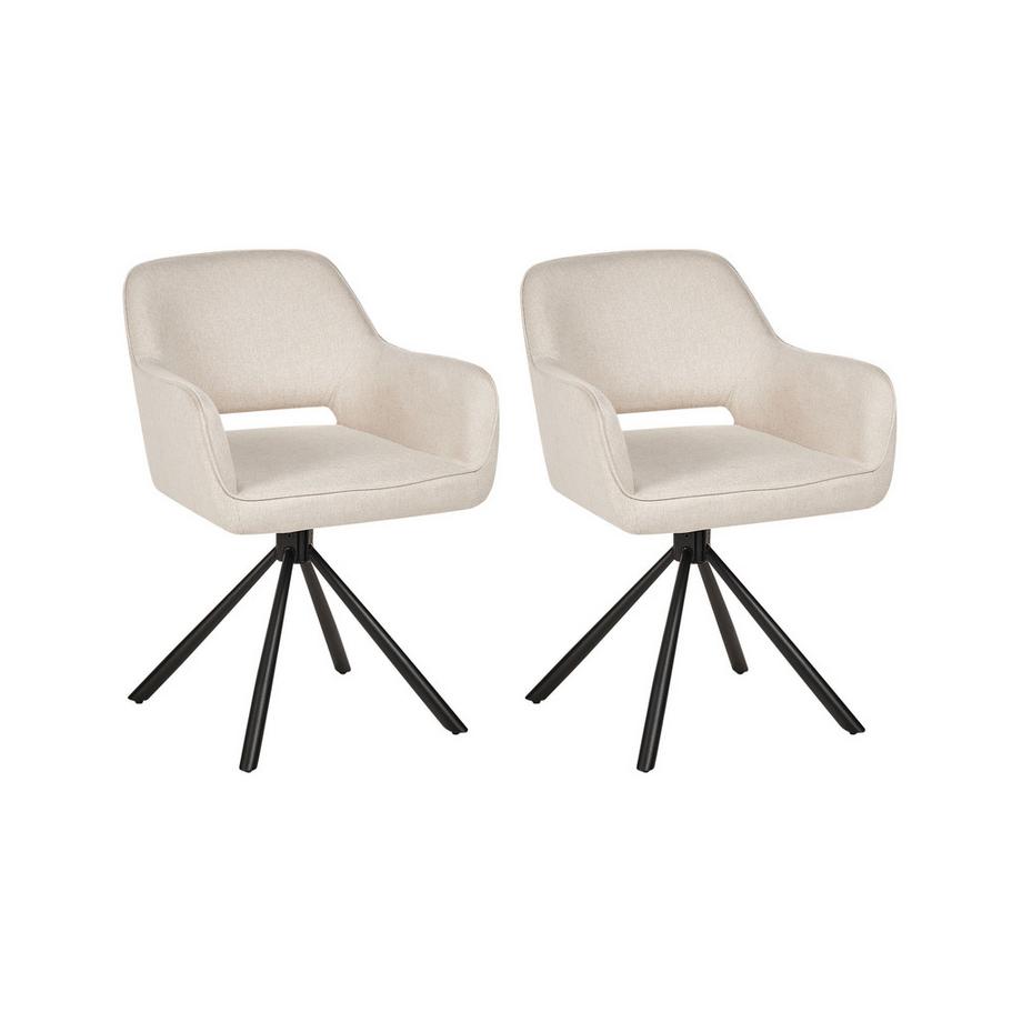 Beliani Set di 2 sedie da pranzo en Tessuto Retrò LOURES  