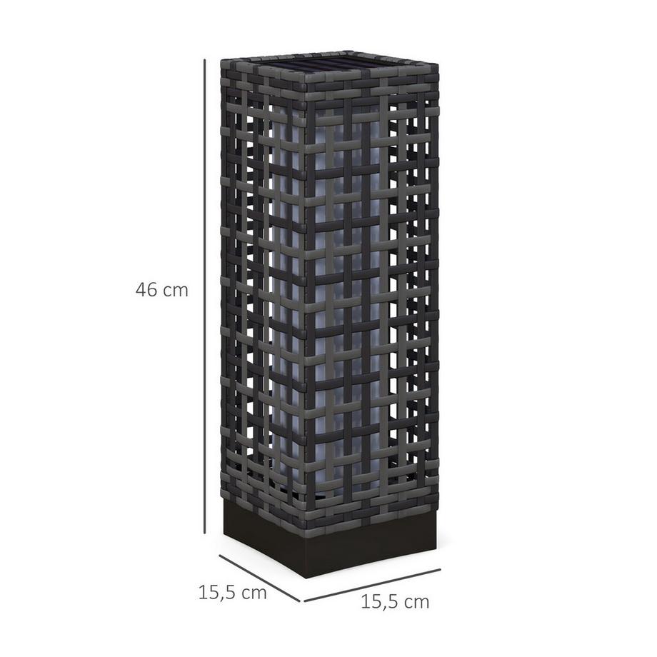 Northio Lampada Solare, Lampada Solare In Rattan, Lampada Da Sentiero Impermeabile Con Sensore Di Luce, Lampada Da Giardino A Led Automatica, Lampada Da Esterno Per Balcone, Acciaio, Grigio  