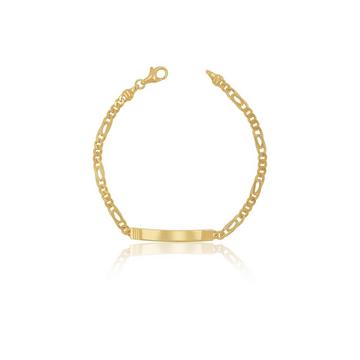 ID-Bracelet Fantasie Gelbgold 750, 4.2mm, 19cm