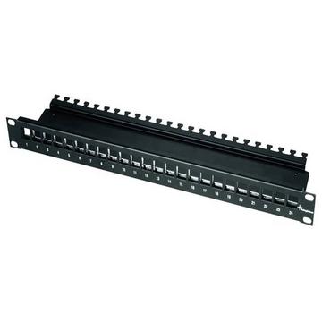 24 Porte Patchpanel di rete 483 mm (19) CAT 6A 1 U Nero