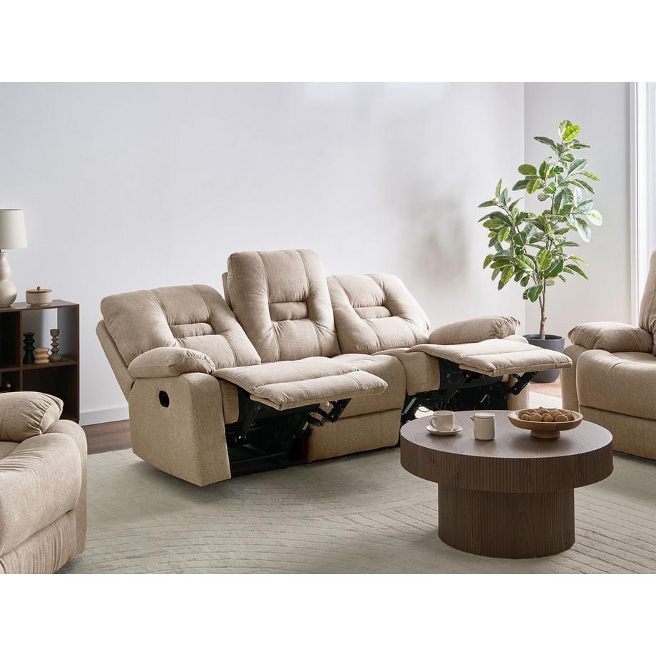 Beliani 3 Sitzer Sofa aus Stoff  BERGEN  