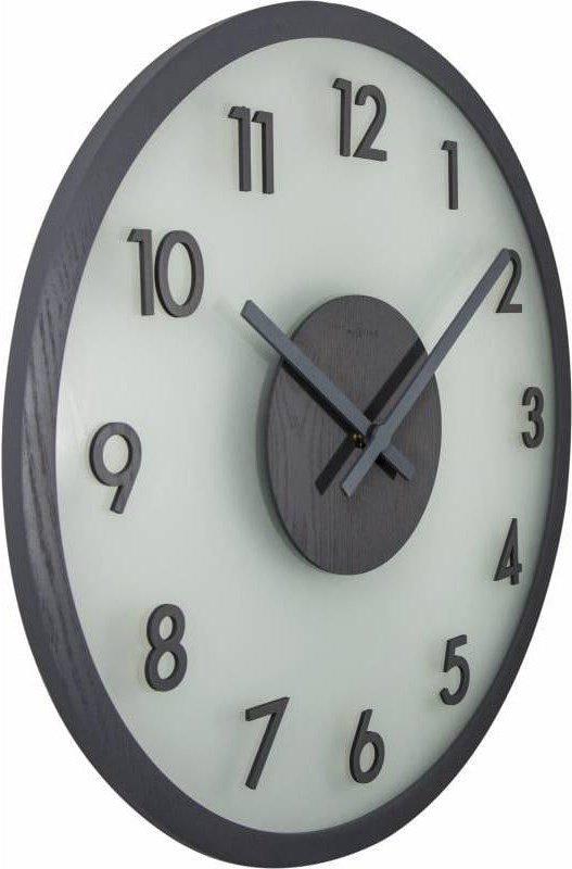 NeXtime Wanduhr Frosted Wood Grau Durchmesser 50 cm  