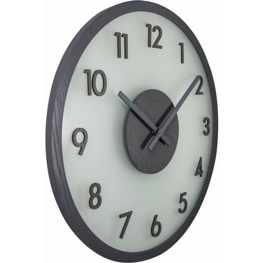 NeXtime Wanduhr Frosted Wood Grau Durchmesser 50 cm  