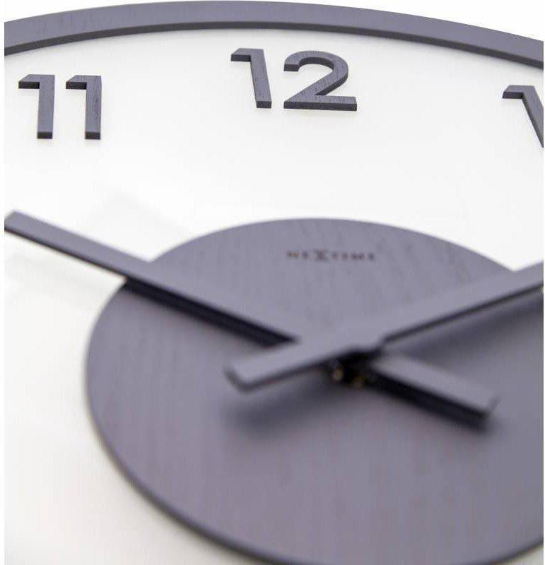 NeXtime Wanduhr Frosted Wood Grau Durchmesser 50 cm  