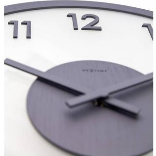 NeXtime Wanduhr Frosted Wood Grau Durchmesser 50 cm  