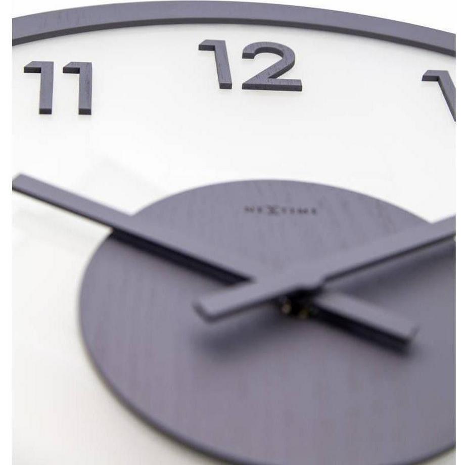 NeXtime Wanduhr Frosted Wood Grau Durchmesser 50 cm  