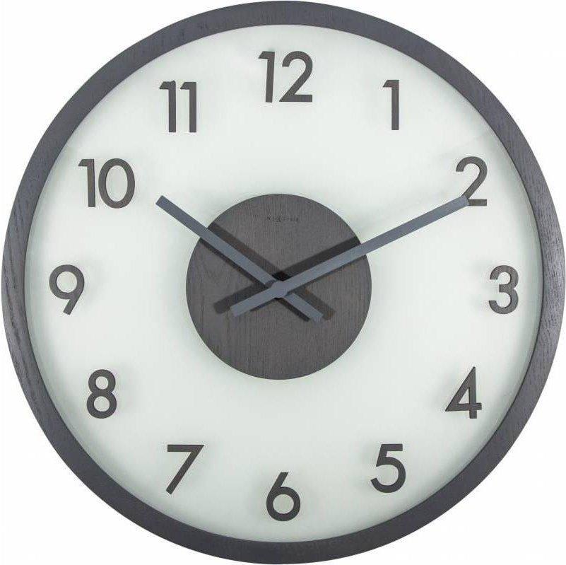 NeXtime Wanduhr Frosted Wood Ø 50 cm Grau  