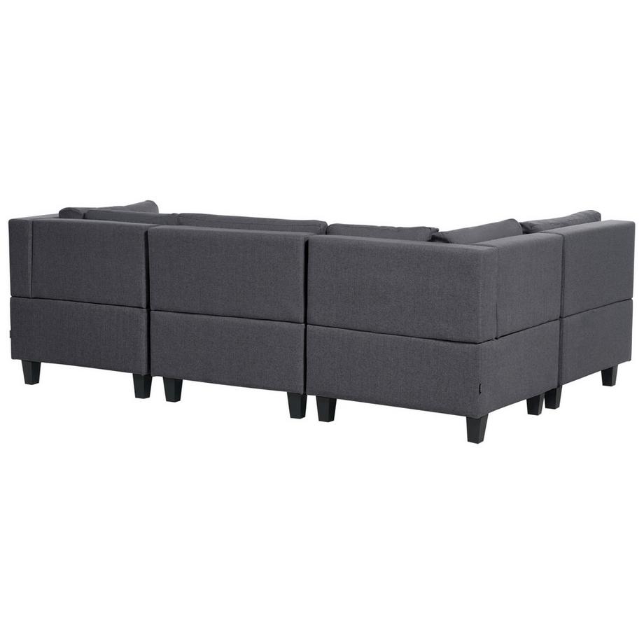 Beliani Ecksofa mit Ottomane aus Stoff Modern UNSTAD  