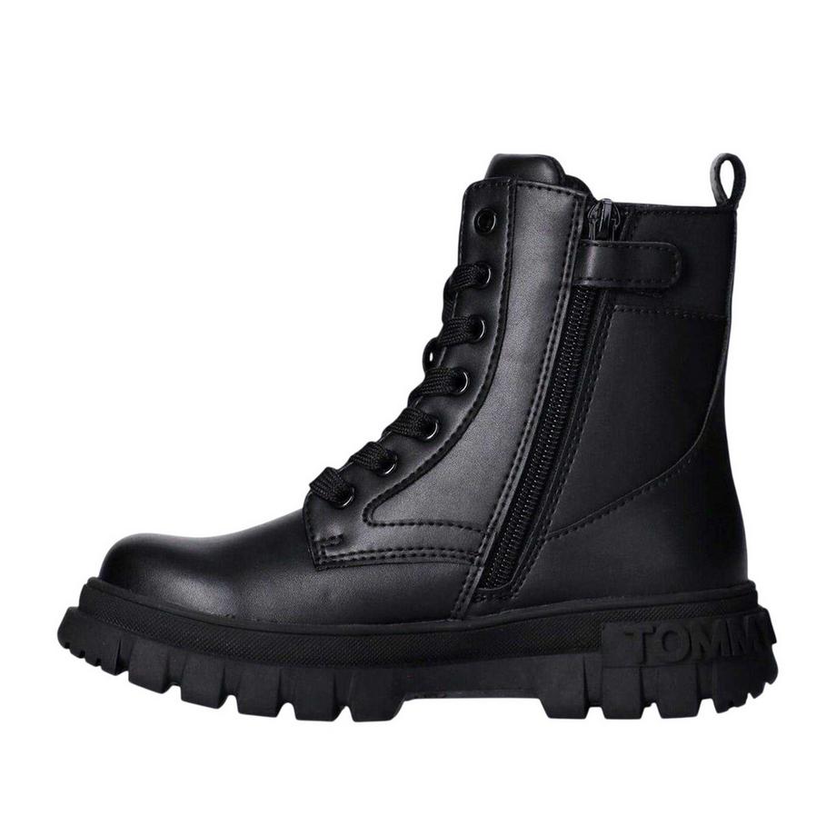 TOMMY HILFIGER Leder Biker Stiefel mit Schnürung  