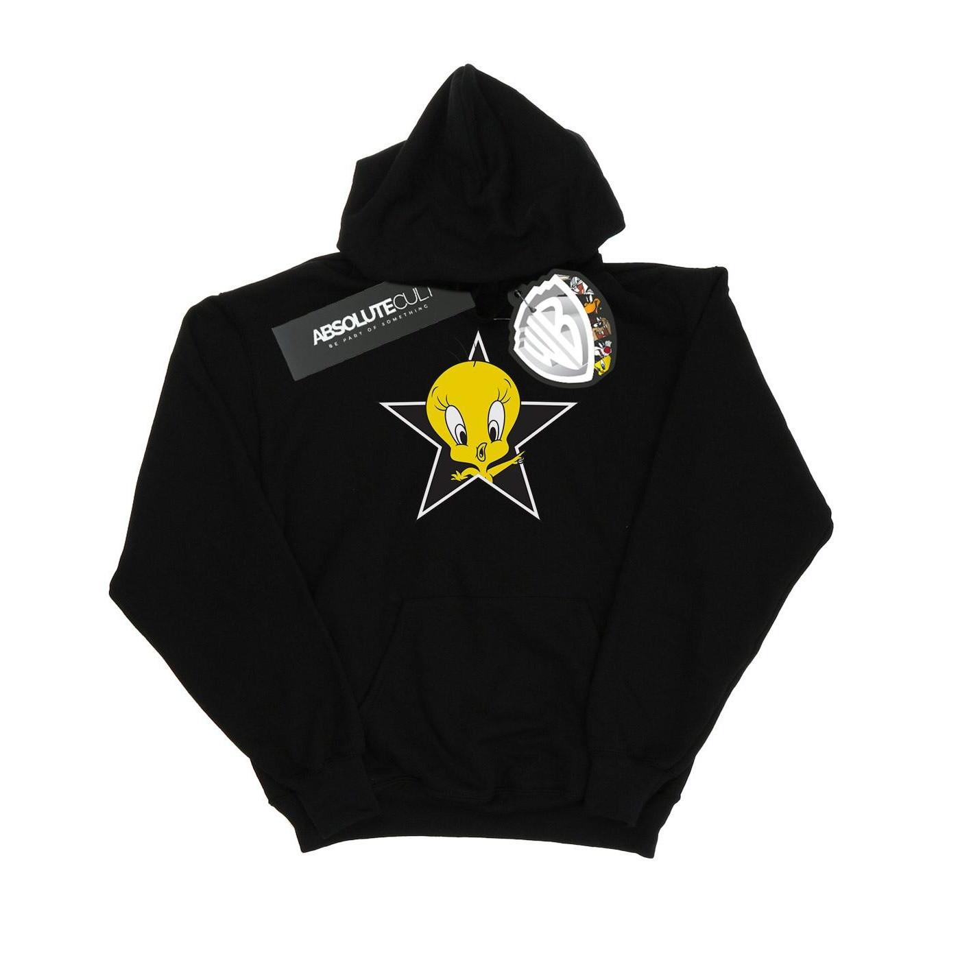 Image of Tweety Pie Star Kapuzenpullover Unisex Schwarz 128