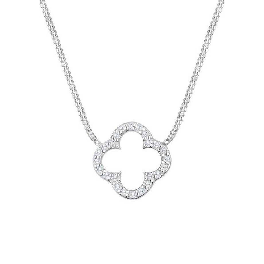 Halskette Kleeblatt Glück Zirkonia