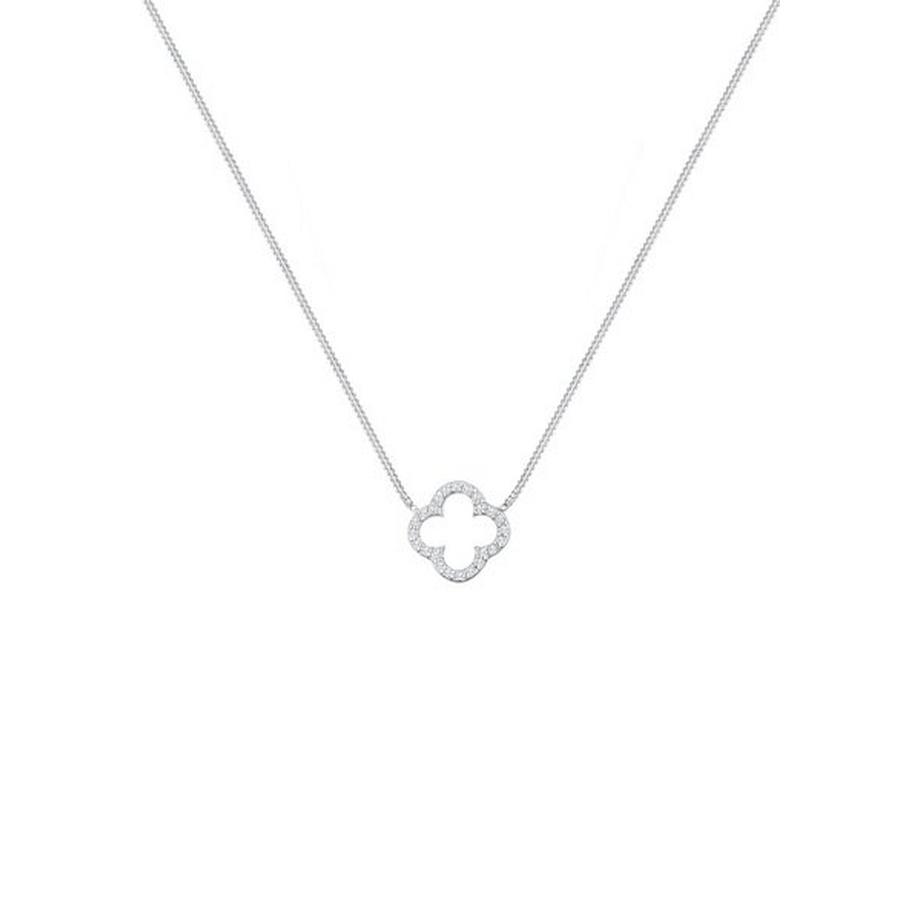 Elli  Halskette Kleeblatt Glück Zirkonia 