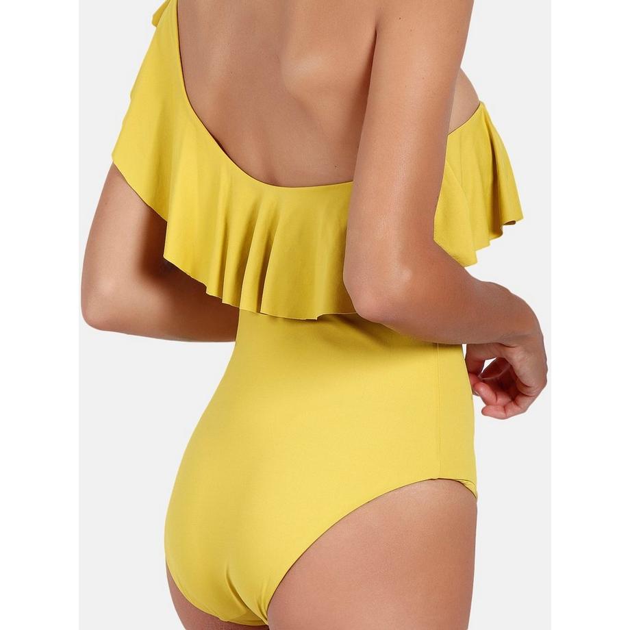 Admas Maillot de bain 1 pièce à volants latéraux  