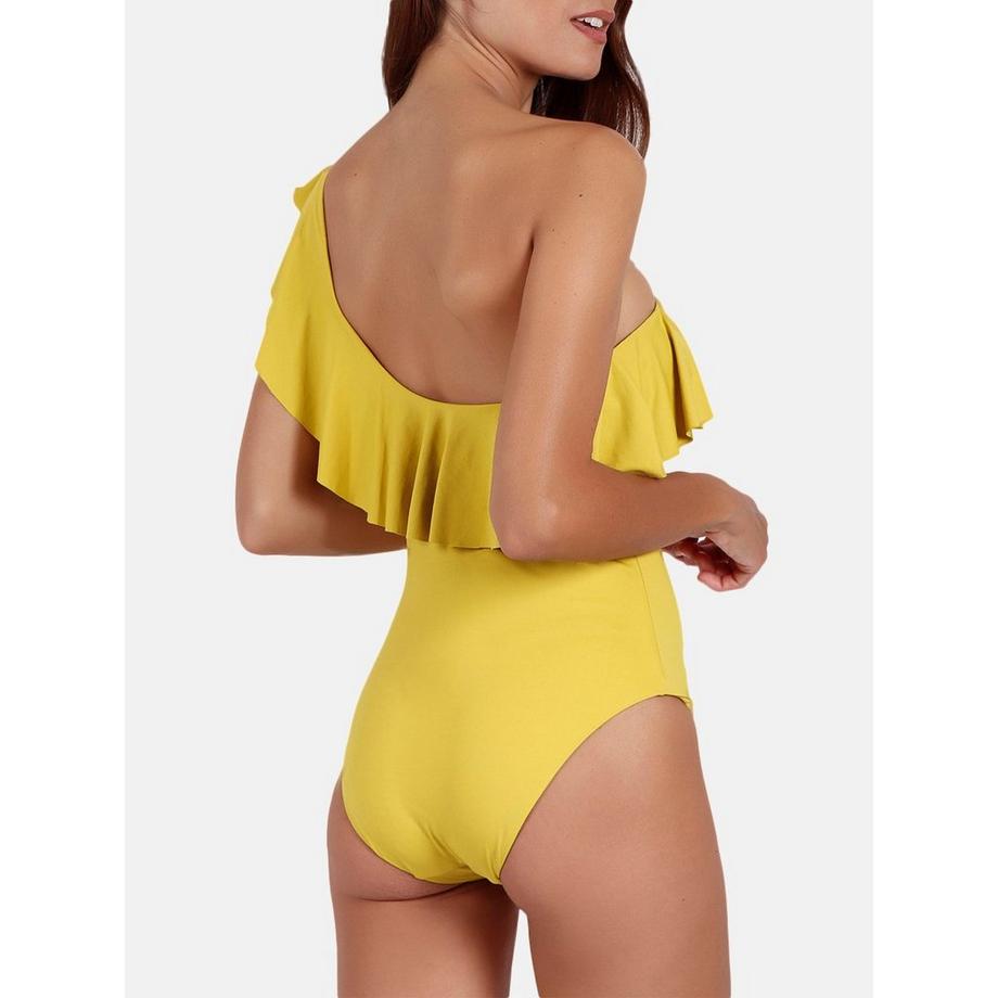 Admas Maillot de bain 1 pièce à volants latéraux  
