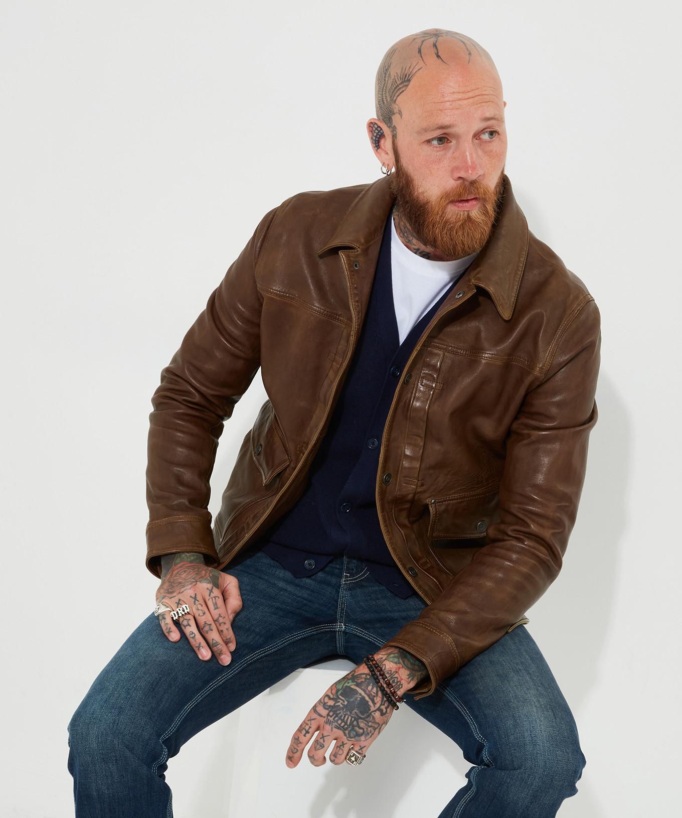 Joe Browns  Trucker-Lederjacke mit Kragen 