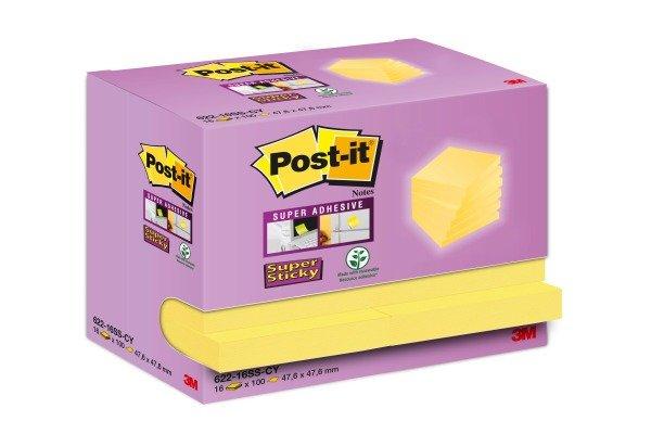 Image of POST-IT Super Sticky Tower 47.6x47.6mm 622-16SS-CY gelb 16x90 Blatt POST-IT Super Sticky Tower 47.6x47.6mm 622-16SS-CY gelb 16x90 Blatt
