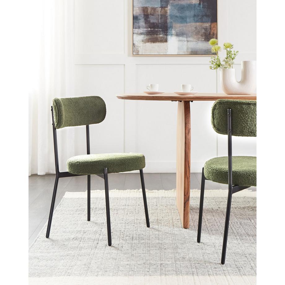 Beliani Set di 2 sedie da pranzo en Bouclé Retrò ALLISON  