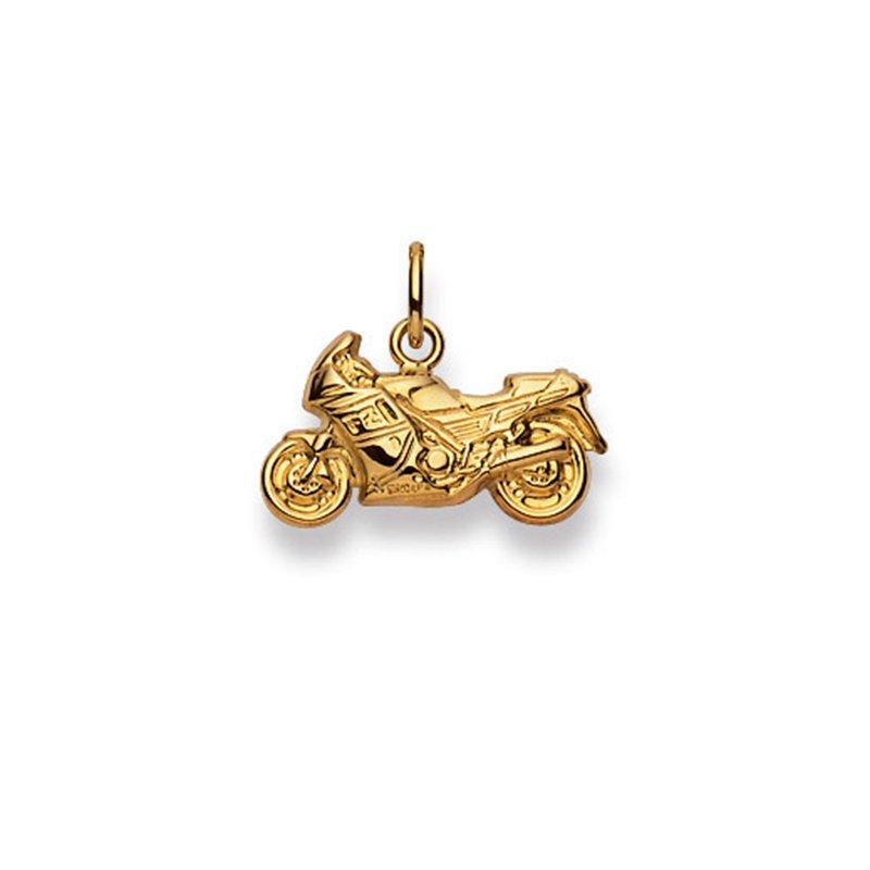 MUAU Schmuck  Pendentif motocyclette or jaune 750, 15x17mm 