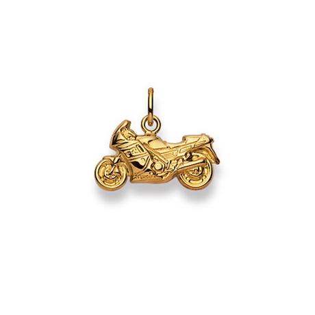 MUAU Schmuck  Anhänger Motorrad Gelbgold 750, 15x17mm 