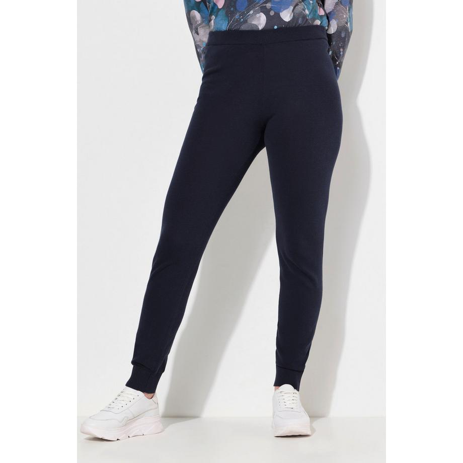 Ulla Popken Legging en tricot bord-côte sans coutures latérales coton bio  